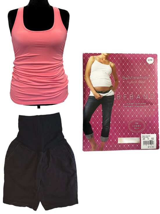 Motherhood Maternity Pants - Maternity Bundle Size M Bermuda Shorts Tank Top BeBand